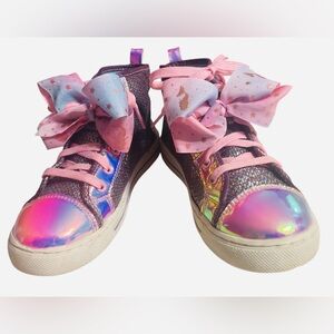 Jojo Siwa High Top Sneakers Big Girl's Size 4 Mermaid Design